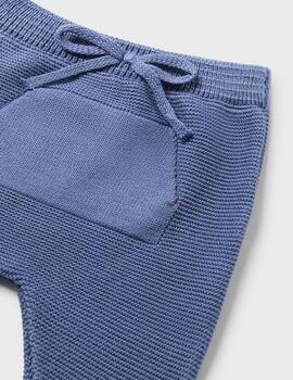 Conj.Mayoral Polaina Y Gorro Tricot Azul Para Bebè