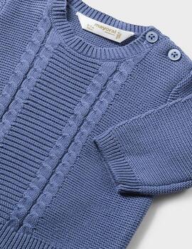 Conj.Mayoral Polaina Y Gorro Tricot Azul Para Bebè