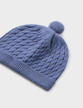 Conj.Mayoral Polaina Y Gorro Tricot Azul Para Bebè