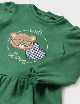 Conj.Mayoral Oso Verde Para Bebé Niña