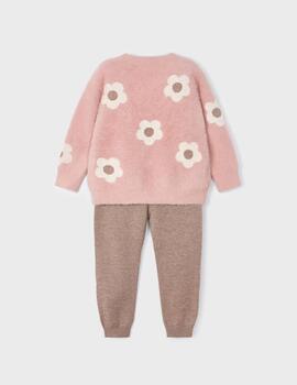 Conj.Mayoral Punto Pelo Rosa Para Niña