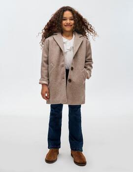 Abrigo Mayoral Paño Beige Para Niña