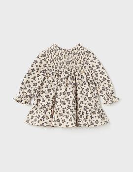 Vestido Mayoral Estampado Beige Para Bebé Niña