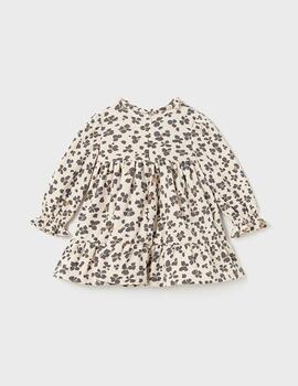 Vestido Mayoral Estampado Beige Para Bebé Niña