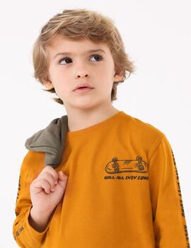 Camiseta Mayoral Skater Ocre Para Niño