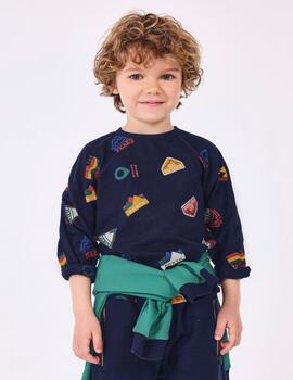 Camiseta Mayoral Estampada Marino Para Niño