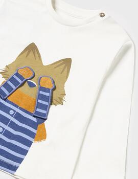 Camiseta Mayoral Zorrito Crudo Para Bebé