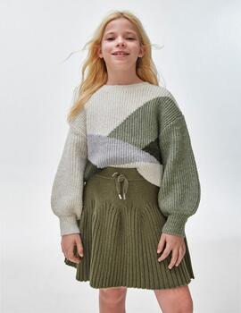 Falda Mayoral Tricot Verde Para Niña