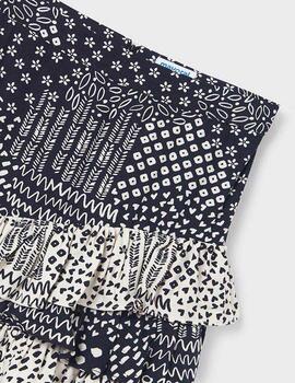 Falda Mayoral Estampado Negro Para Niña
