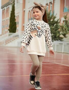 Leggings Mayoral Malla Canale Beige Para Niña