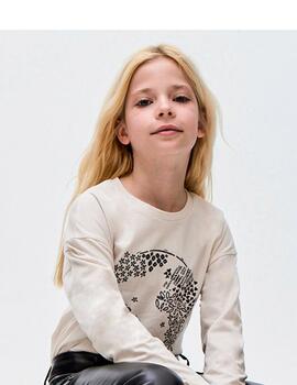 Camiseta  Mayoral M/L Grafica Garbanzo Para Niña