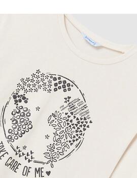 Camiseta  Mayoral M/L Grafica Garbanzo Para Niña
