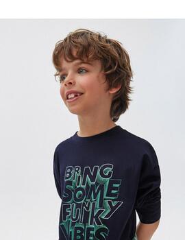 Camiseta Mayoral M/L Funky Vibes Marino Para Niño