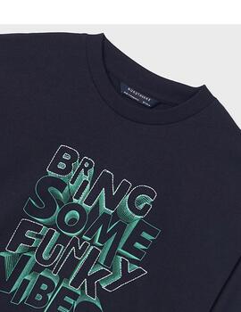 Camiseta Mayoral M/L Funky Vibes Marino Para Niño