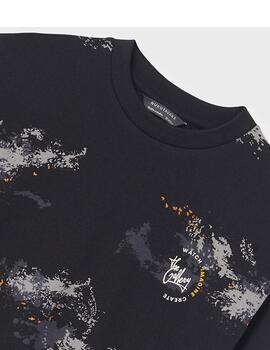 Camiseta Mayoral M/L Estampada Negra Para Niño