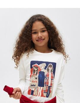 Camiseta Mayoral Chica Crudo Para Niña
