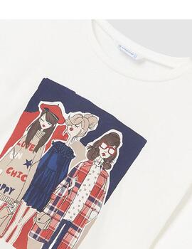 Camiseta Mayoral Chica Crudo Para Niña