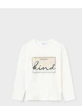 Camiseta Mayoral M/L Blanca Para Niña
