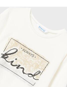 Camiseta Mayoral M/L Blanca Para Niña