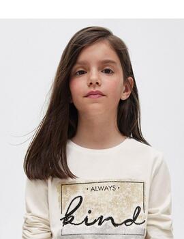 Camiseta Mayoral M/L Blanca Para Niña