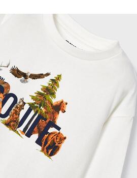 Camiseta Mayoral Oso Crudo Para Niño