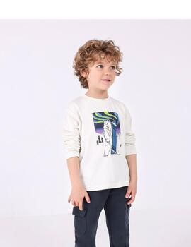 Camiseta Mayoral Osos Crudo Para Niño