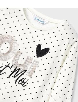 Camiseta Mayoral Corazones Crudo Para Niña