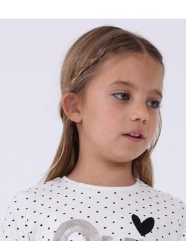 Camiseta Mayoral Corazones Crudo Para Niña