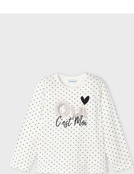 Camiseta Mayoral Corazones Crudo Para Niña