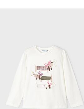 Camiseta Mayoral Perrito Crudo Para Niña