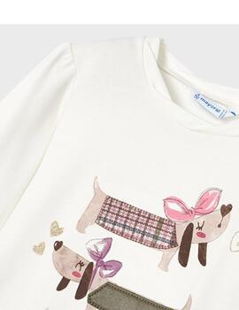 Camiseta Mayoral Perrito Crudo Para Niña