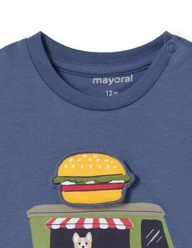 Camiseta Mayoral Hamburguesa Azul Para Bebé Niño
