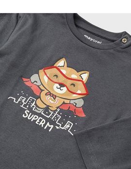 Camiseta Mayoral Zorro Gris Para Bebé Niño