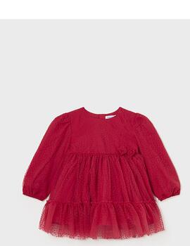 Vestido Mayoral Terciopelo  Rojo  Para Bebè