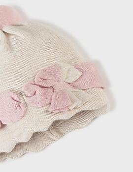 Gorro Mayoral Beige -Rosa Para Bebé