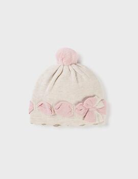 Gorro Mayoral Beige -Rosa Para Bebé