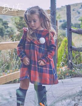 Vestido Dadati Cuadros Rojo Para Niña