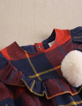 Vestido Dadati  Cuadros Rojo Para Niña