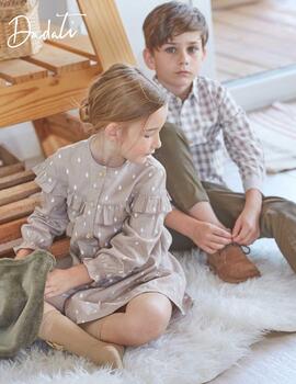 Camisa Dadati Cuadros Beige para Niño