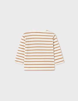 Camiseta Mayoral Rayas Camel Zorro Para Bebé