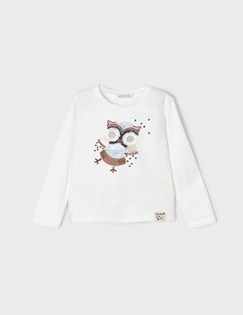 Camiseta Mayoral Buho Crudo Para Niña