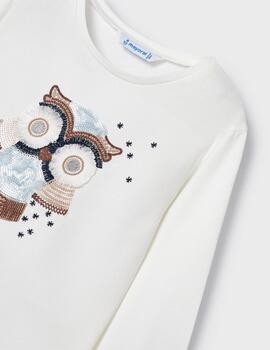 Camiseta Mayoral Buho Crudo Para Niña