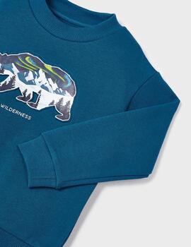 Sudadera Mayoral Oso Azulon Para Niño