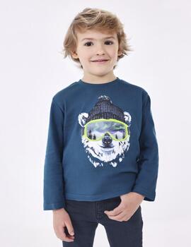 Camiseta Mayoral M/L Oso Atlantico Para Niño