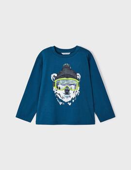 Camiseta Mayoral M/L Oso Atlantico Para Niño