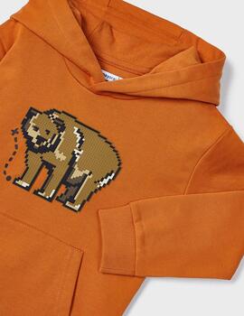 Sudadera Mayoral Oso Naranja Para Niño