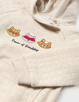 Sudadera Mayoral Zorros Crema Para Bebé Niño
