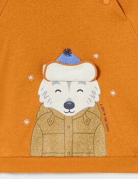 Sudadera Mayoral Oso Naranja Para Bebé Niño