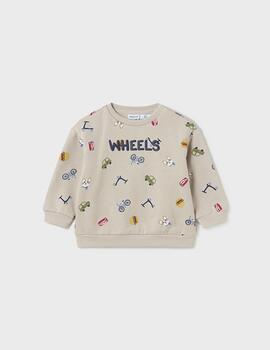 Sudadera Mayoral Perritos Beige Para Bebé Niño