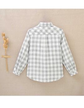 Camisa  Dadati Cuadros Gris Para Niño